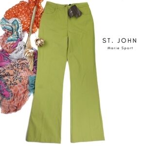 New St. John Green Classic 5 Pocket Marie Sport Slight Flare Women's Pan…